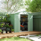 7 x 4ft Metal Garden Shed, Outdoor Storage Tool House with Ventilation Slots, Foundation Kit and Lockable Double Doors Outsunny