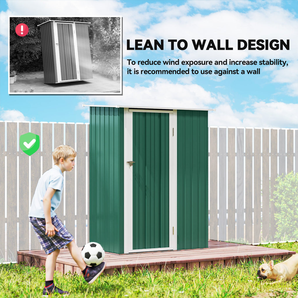 5x3 Garden Shed Metal Outdoor Tool Shed with Sloped Roof, Lockable Door for Gardeners Outsunny