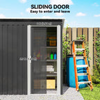5 x 3ft Garden Storage Shed with Sliding Door and Sloped Roof Outdoor Equipment Tool Outsunny