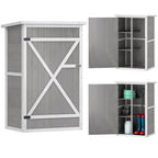 Wooden Small Shed, Garden Storage Shed with Shelves and Bolt Latch, 75L x 56W x115H cm Outsunny