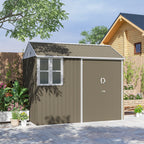 8 x 6 ft Galvanised Garden Shed, Outsoor Metal Storage Shed with Double Doors Window Air Vents for Patio, Lawn Outsunny