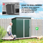 5 x 3ft Garden Storage Shed with Sliding Door and Sloped Roof Outdoor Equipment Tool Outsunny