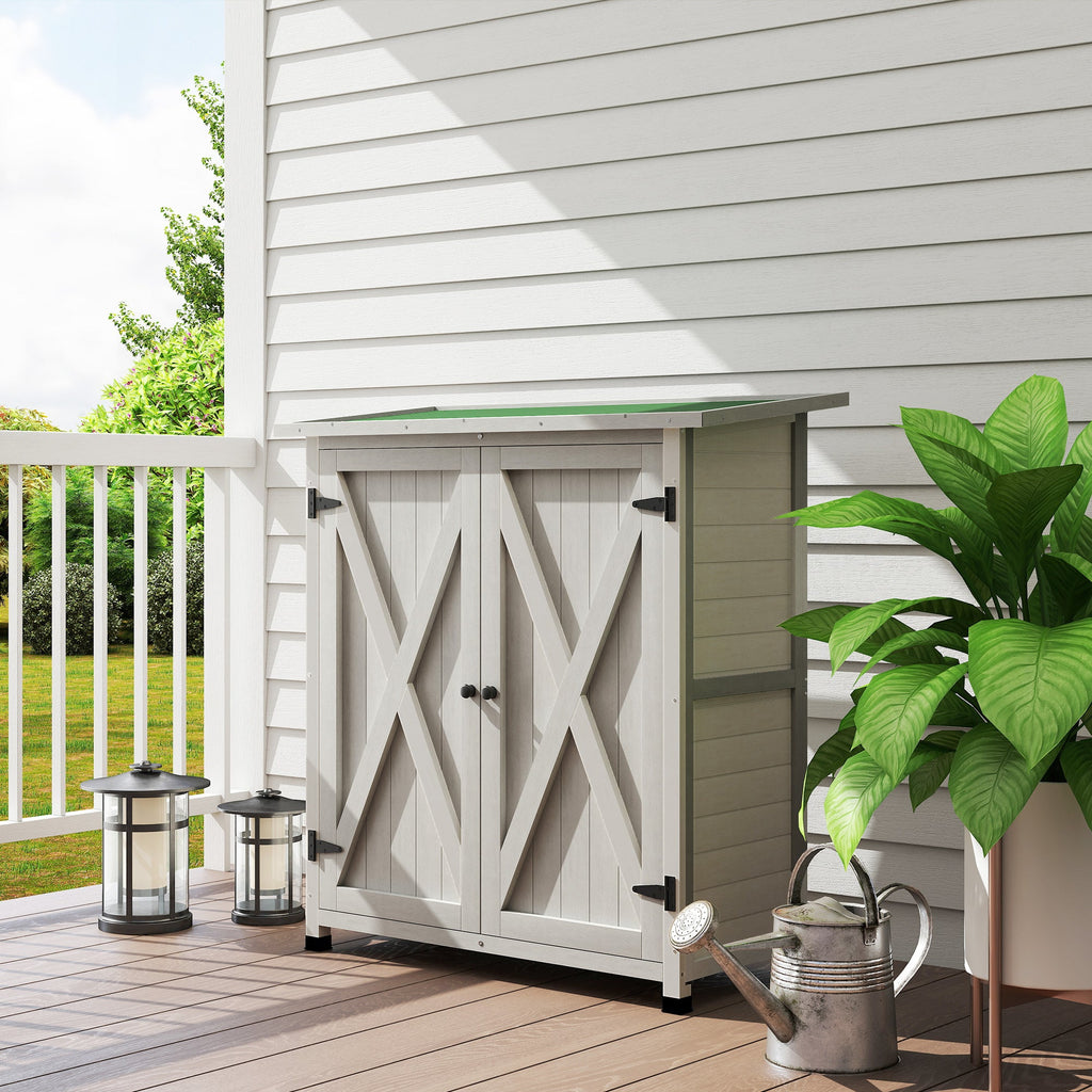 46.5 x 97cm Compact Wooden Storage Shed Outsunny