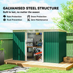 9ft x 4ft Metal Garden Shed, Outdoor Tool House with Foundation Kit, Ventilations and Double Doors Outsunny