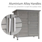 Garden Shed Wooden Garden Storage Shed 2 Door Unit Solid Fir Wood Garage Tool Organisation Cabinet, 87L x 46.5W x 96.5Hcm Outsunny
