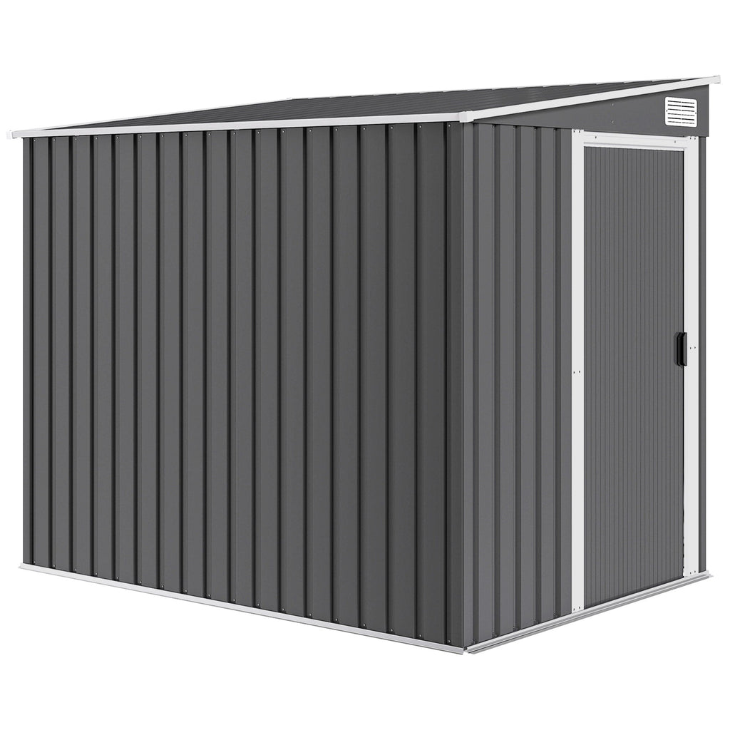 7 x 5ft Galvanised Metal Shed, with Sliding Door Outsunny