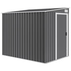 7 x 5ft Galvanised Metal Shed, with Sliding Door Outsunny