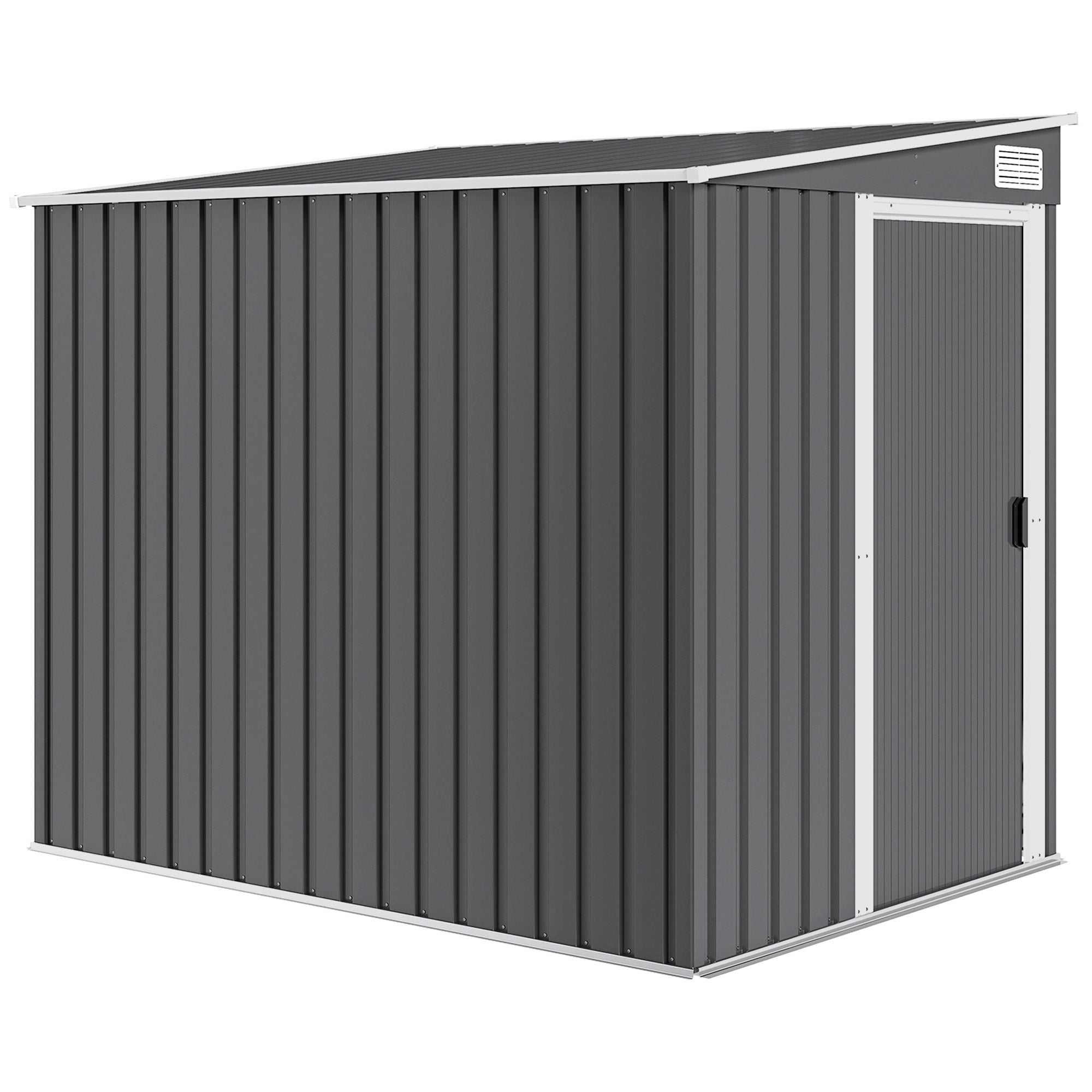 7 x 5ft Galvanised Metal Shed, with Sliding Door Outsunny