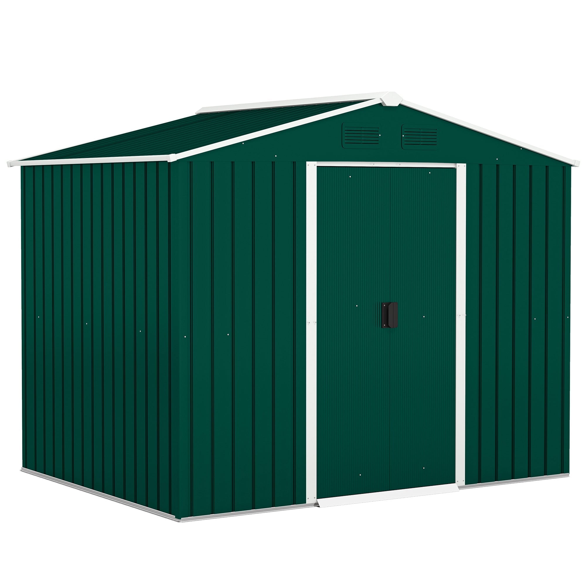 Large Garden Storage Shed, 7.7 x 5.7 with Ventilation Slots and Sliding Doors for Gardeners Outsunny