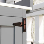Wooden Garden Shed, Garden Tool Storage Shed with Hinged Roof and Shelf, Outdoor Storage Cabinet with Double Doors Outsunny