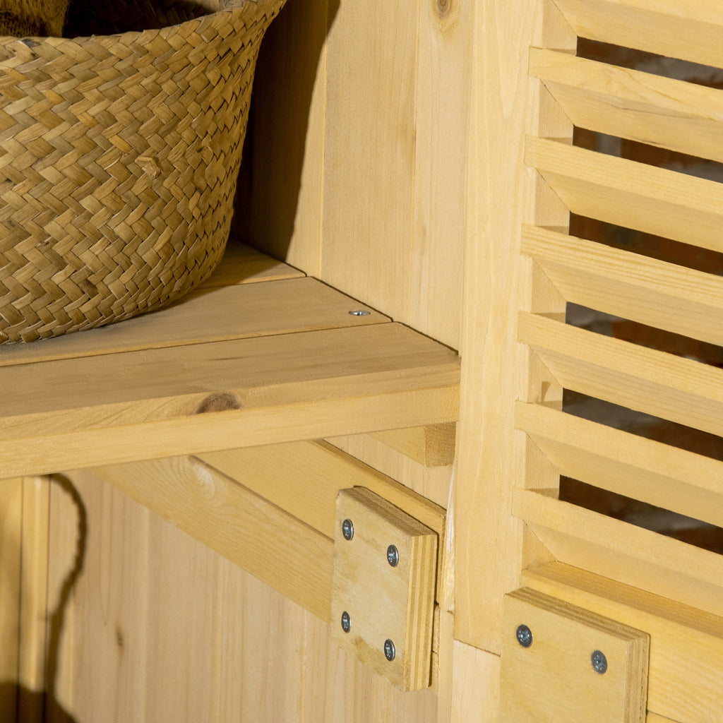 87 x 47 x 160cm Wooden Garden Shed, Sheds & Outdoor Storage with Asphalt Roof and 2 Lockable Doors, Natural Outsunny