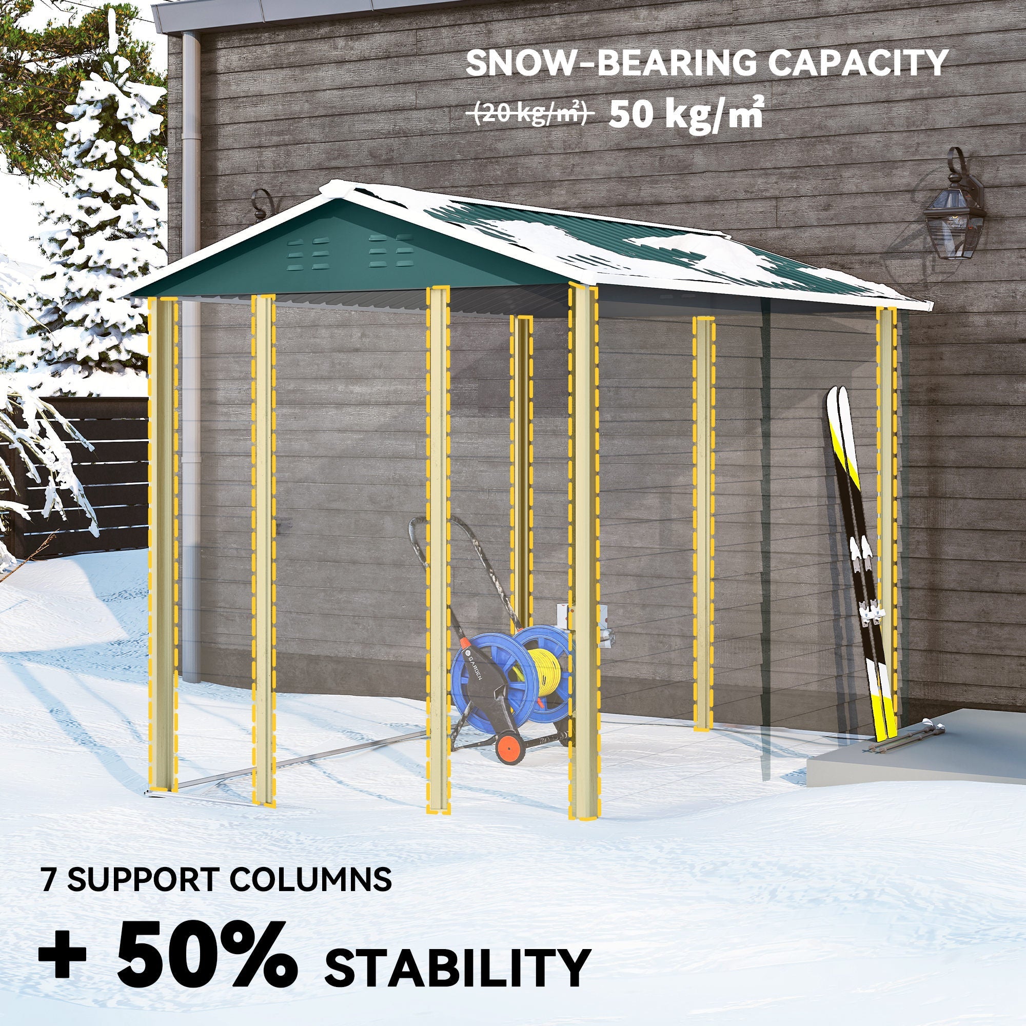 9x 6FT Metal Outdoor Garden Shed, Galvanised Tool Storage Shed w/ Sloped Roof, Lockable Door for Patio Lawn, Green Outsunny