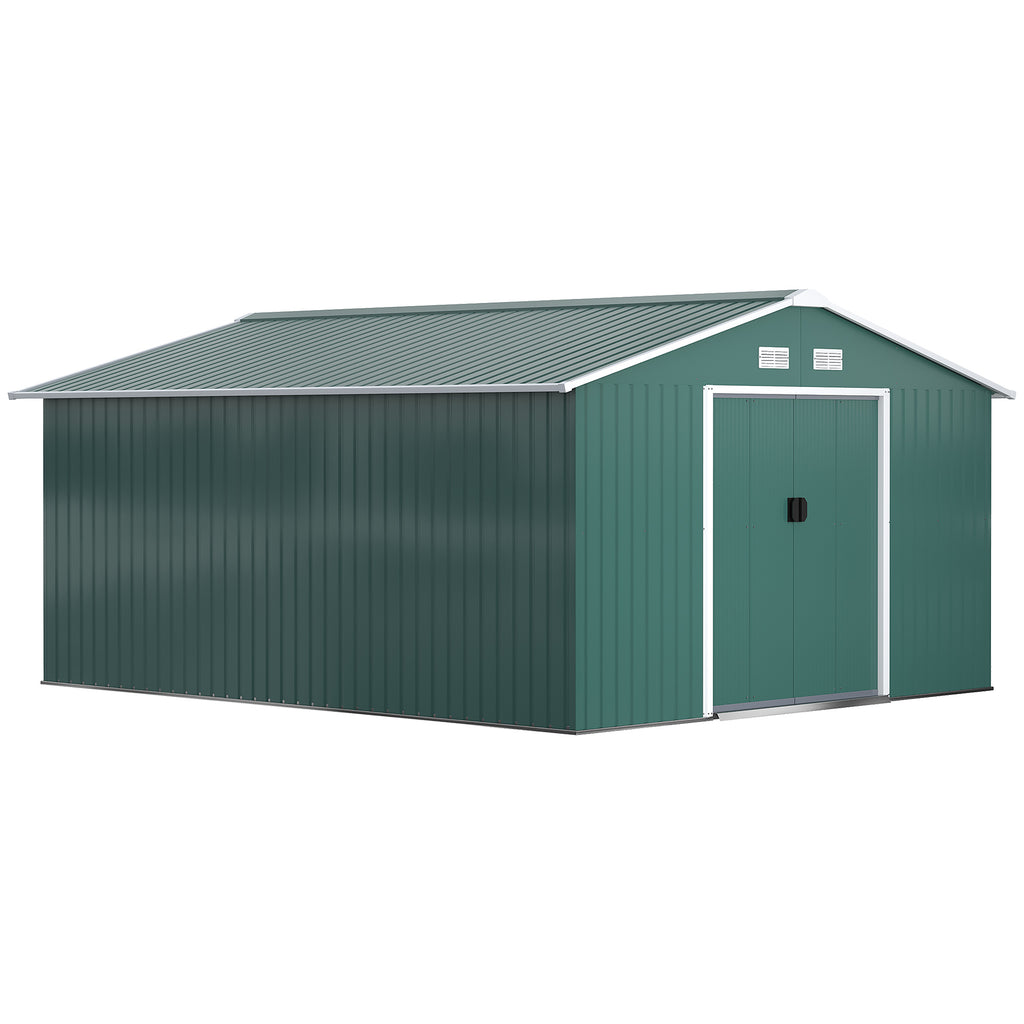 12.5 x 11.1ft Steel Sliding Door Storage Shed