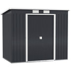 7 x 4ft Galvanised Steel Garden Shed, with Foundation Kit Outsunny
