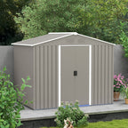 7.7 x 5.7ft Outdoor Garden Storage Shed, Metal Tool House with Ventilation and Sliding Doors Outsunny