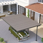 Set of 12 Corrugated Steel Roof Sheet Panels Wood Effect Outsunny