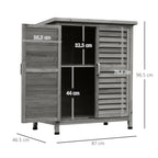 Garden Shed Wooden Garden Storage Shed 2 Door Unit Solid Fir Wood Garage Tool Organisation Cabinet, 87L x 46.5W x 96.5Hcm Outsunny