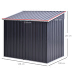 3.2 x 5.1ft Corrugated Steel Two-Bin Storage Shelter Outsunny