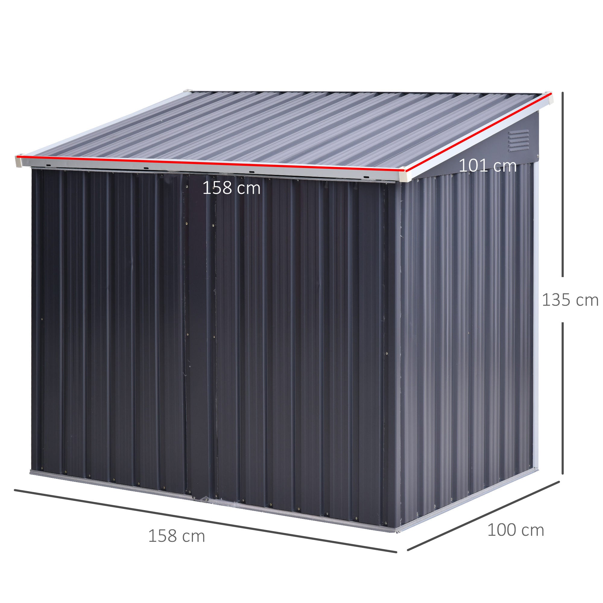 3.2 x 5.1ft Corrugated Steel Two-Bin Storage Shelter