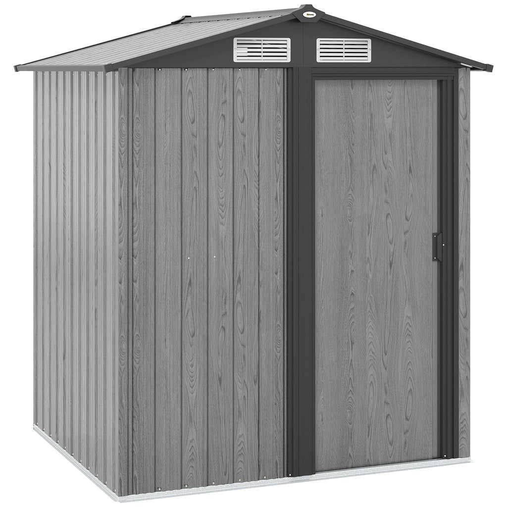 4.3 x 5ft Outdoor Garden Storage Shed Wood Effect Outsunny