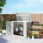 4.7 x 2.5FT Garden Shed, Lockable Outdoor Storage with Openable Lid, Small Shed for 2 Trash Cans, Tools, Patio Outsunny