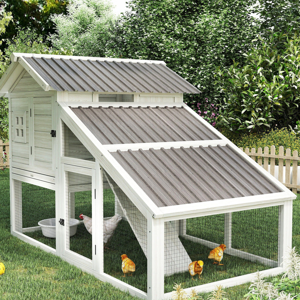 Set of 12 Corrugated Steel Roof Sheet Panels Wood Effect Outsunny