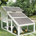 Set of 12 Corrugated Steel Roof Sheet Panels Wood Effect Outsunny