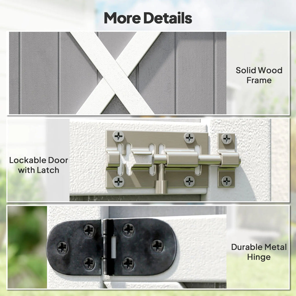 Wooden Small Shed, Garden Storage Shed with Shelves and Bolt Latch, 75L x 56W x115H cm Outsunny