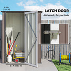 5ft x 3ft Metal Garden Storage Shed, Outdoor Tool Shed with Sloped Roof, Lockable Door for Tools, Equipment Outsunny