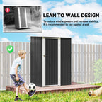 5ft x 3ft Metal Garden Storage Shed, Outdoor Tool Shed with Sloped Roof, Lockable Door for Tools, Equipment Outsunny
