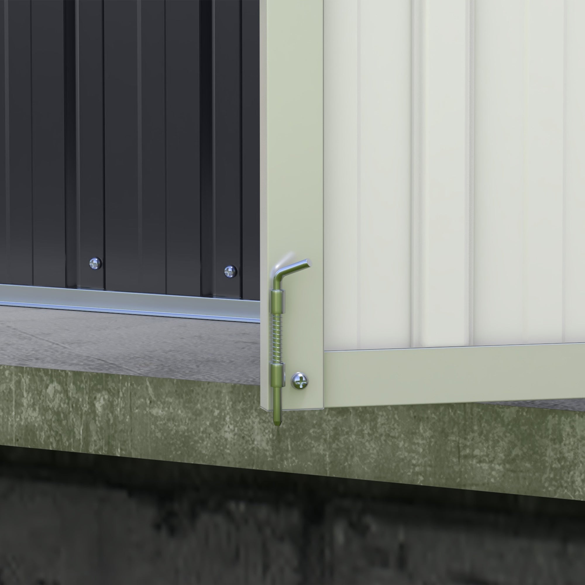 11 x 5.6ft Galvanised Steel Garden Shed, Metal Shed, Garden Storage Shed with Lockable Doors and Gloves for Outdoor Patio, Garden, Grey