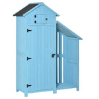 Wooden Shed, Garden Storage Cabinet with Log Store, Waterproof Asphalt Roof and Lockable Door, Narrow Tool Organizer, 130 x 55 x 180 cm Outsunny