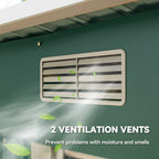 7 x 4ft Outdoor Storage Shed with Foundation Kit, Lean to Metal Garden Shed for Log, Rubbish Bin, Tool, Lawnmower, Bike, Patio and Lawn Use Outsunny