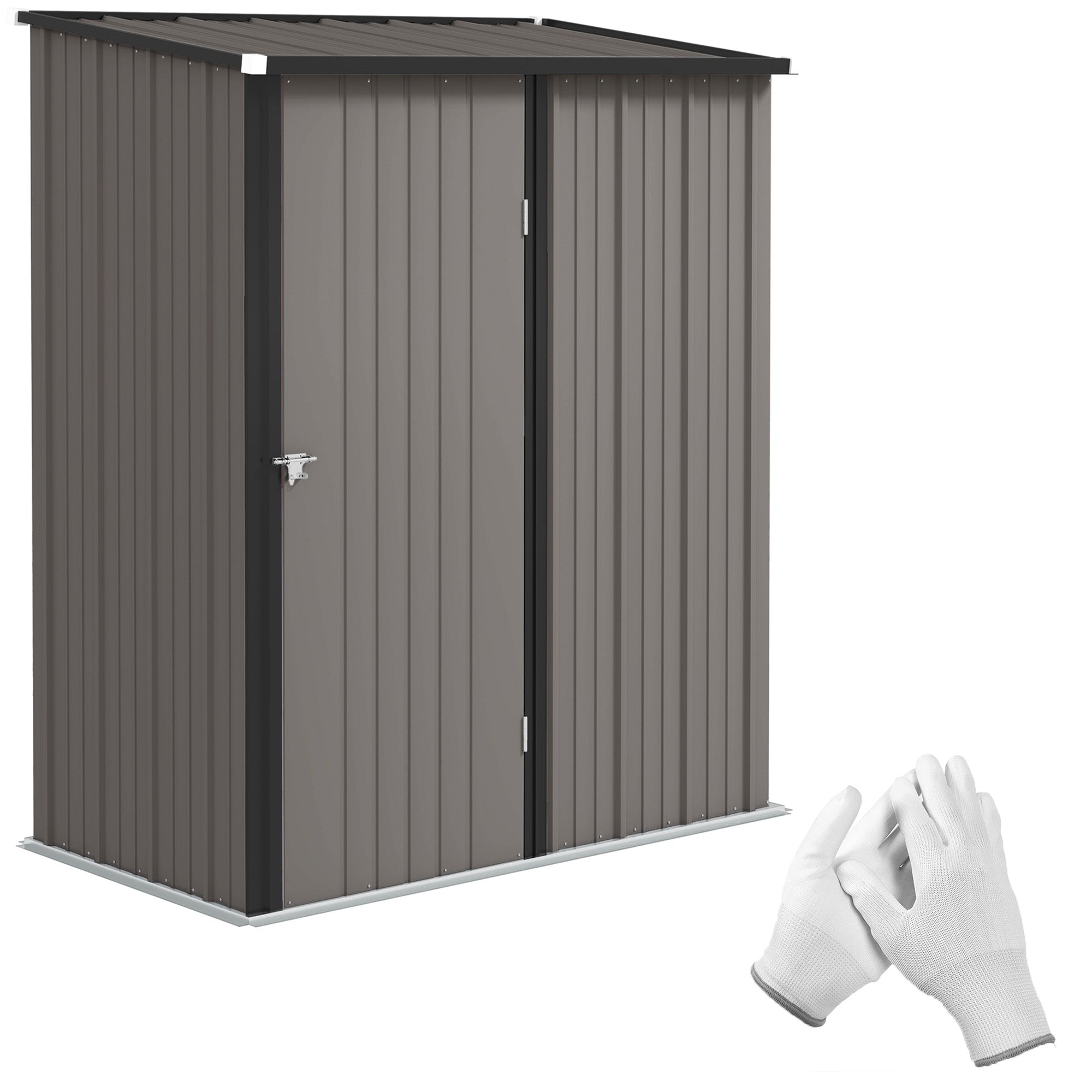 5.3 x 3.1ft Corrugated Steel Garden Shed Outsunny