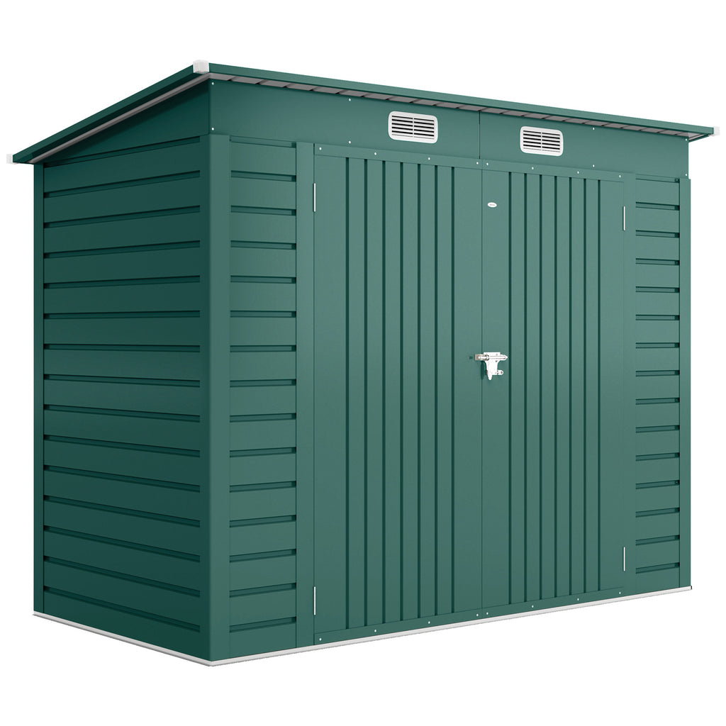 3.7 x 7.9ft Galvanised Steel Shed, with Latched Door and Padlock