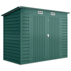 3.7 x 7.9ft Galvanised Steel Shed, with Latched Door and Padlock