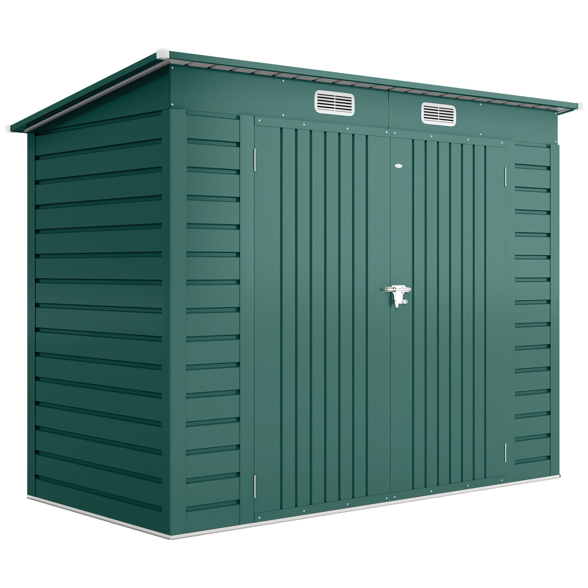 3.7 x 7.9ft Galvanised Steel Shed, with Latched Door and Padlock