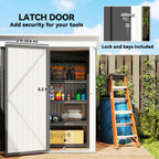 Metal Garden Shed, Outdoor Lean-to Shed for Tool Motor Bike, with Adjustable Shelf, Lock, Gloves, 5'x3'x6' Outsunny