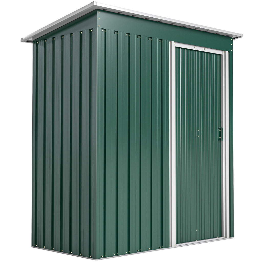 5 x 3ft Garden Storage Shed with Sliding Door and Sloped Roof Outdoor Equipment Tool Outsunny