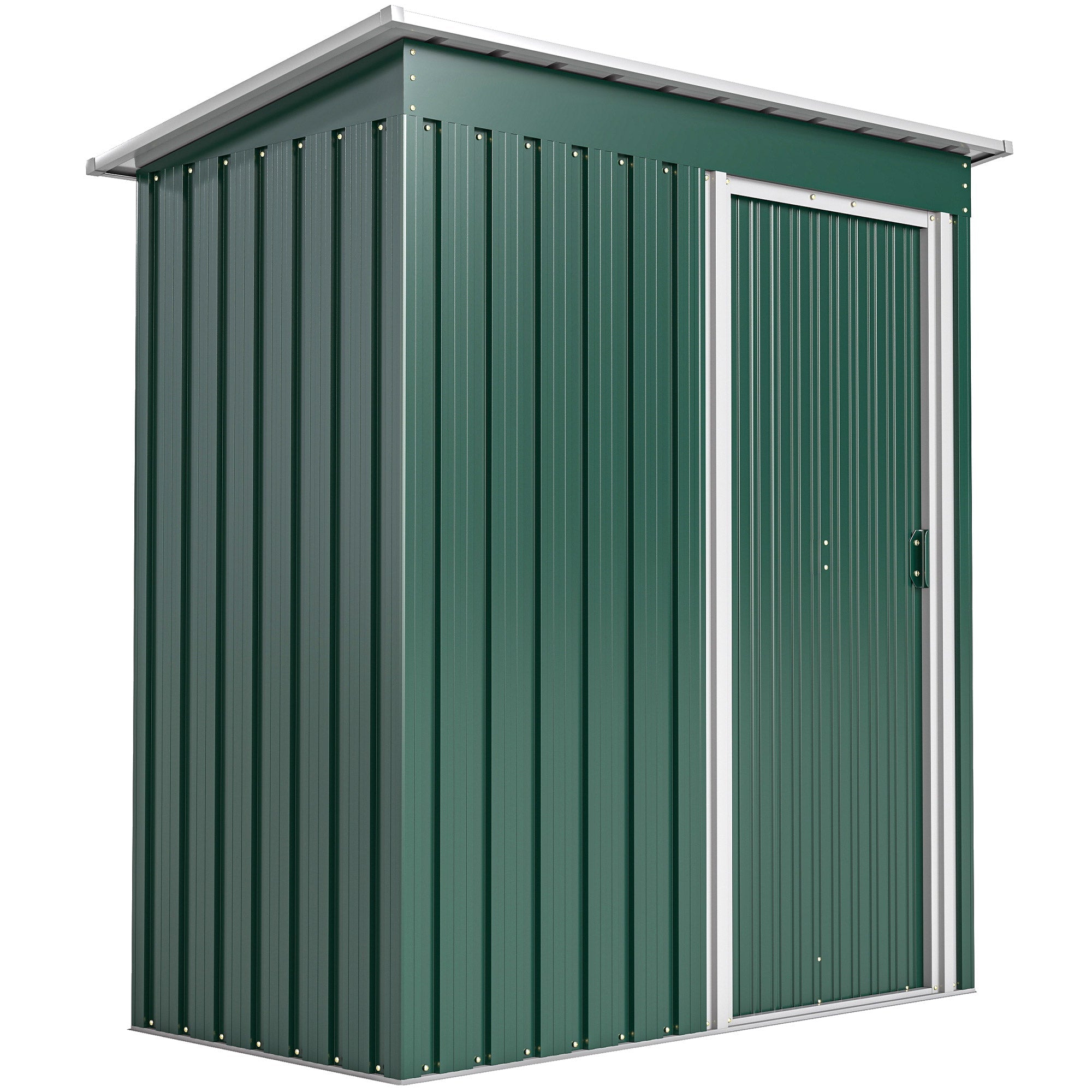 5 x 3ft Garden Storage Shed with Sliding Door and Sloped Roof Outdoor Equipment Tool Outsunny