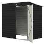 6 x 4ft Metal Garden Storage Shed, Outdoor Tool Storage Shed with Lockable Door and Gloves for Garden, Patio, Dark Grey Outsunny