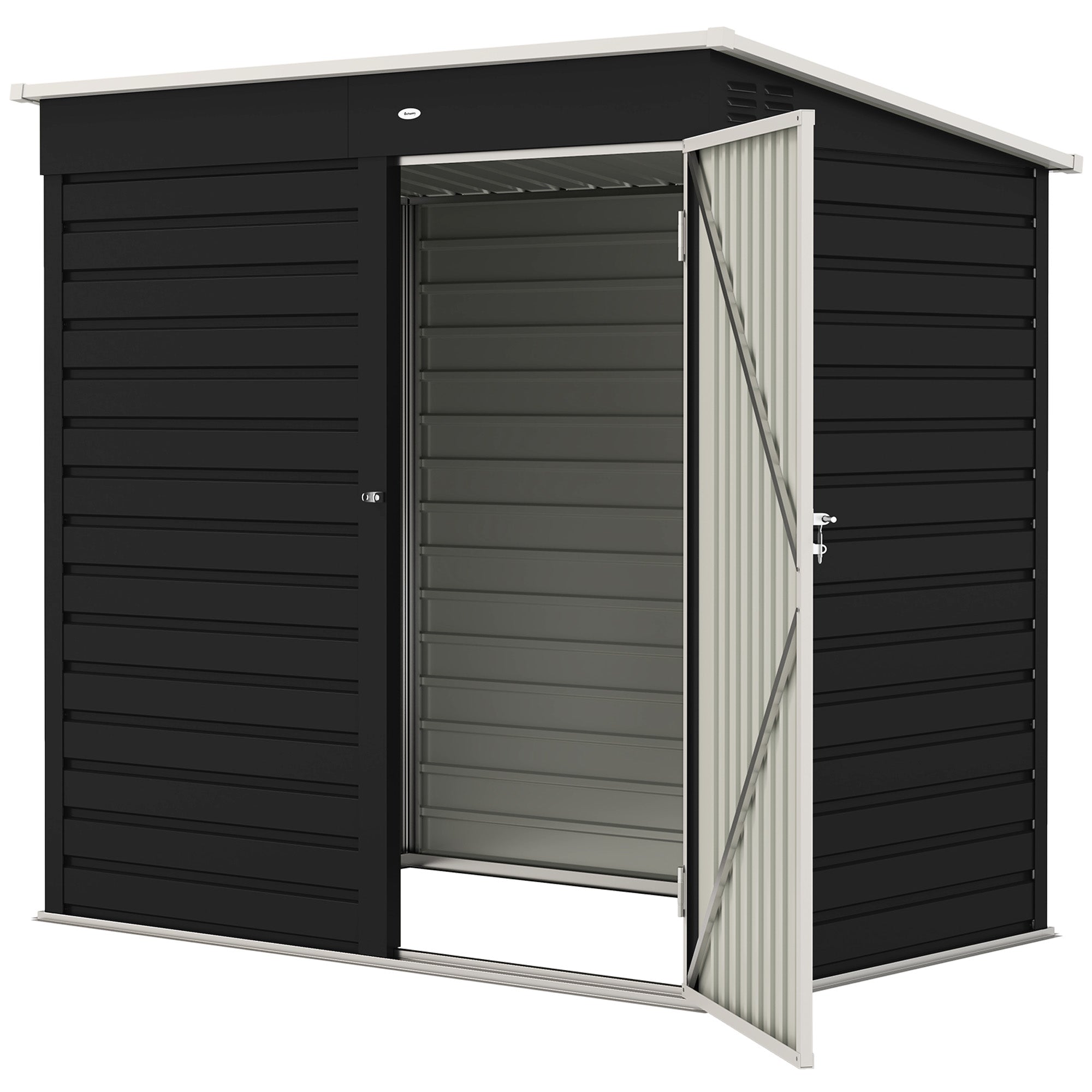 6 x 4ft Metal Garden Storage Shed, Outdoor Tool Storage Shed with Lockable Door and Gloves for Garden, Patio, Dark Grey Outsunny