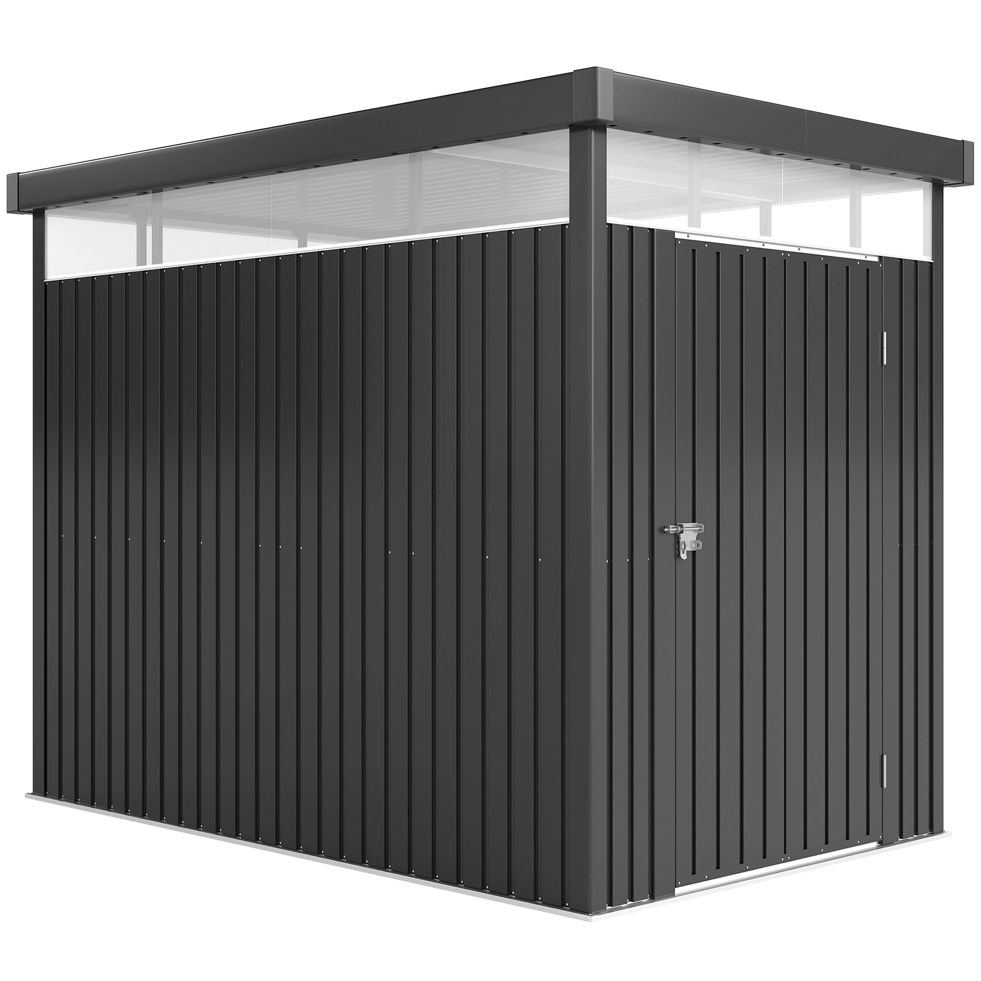 5.3 x 8.5ft Galvanised Steel Garden Shed, Metal Shed with Roof Windows, Leakage Holes and Lockable Wide Door for Outdoor Patio Tool Storage Outsunny