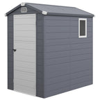 4.4ft x 6.2ft Aluminium Frame and Plastic Wall Shed, with Foundation Outsunny