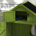 Small Shed, Tall Slim Wooden Garden Shed with 3 Removable Shelves and Roof Hatch, Compact Outdoor Tool Storage Cabinet with Asphalt Roof and Door Latch, 77 x 54.2 x 179 cm Outsunny
