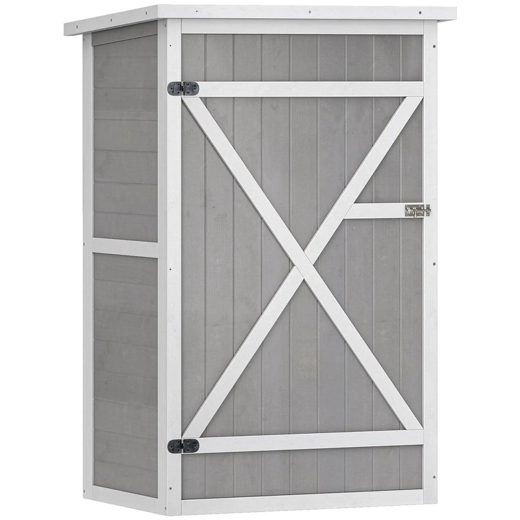 Wooden Small Shed, Garden Storage Shed with Shelves and Bolt Latch, 75L x 56W x115H cm Outsunny