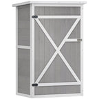 Wooden Small Shed, Garden Storage Shed with Shelves and Bolt Latch, 75L x 56W x115H cm Outsunny