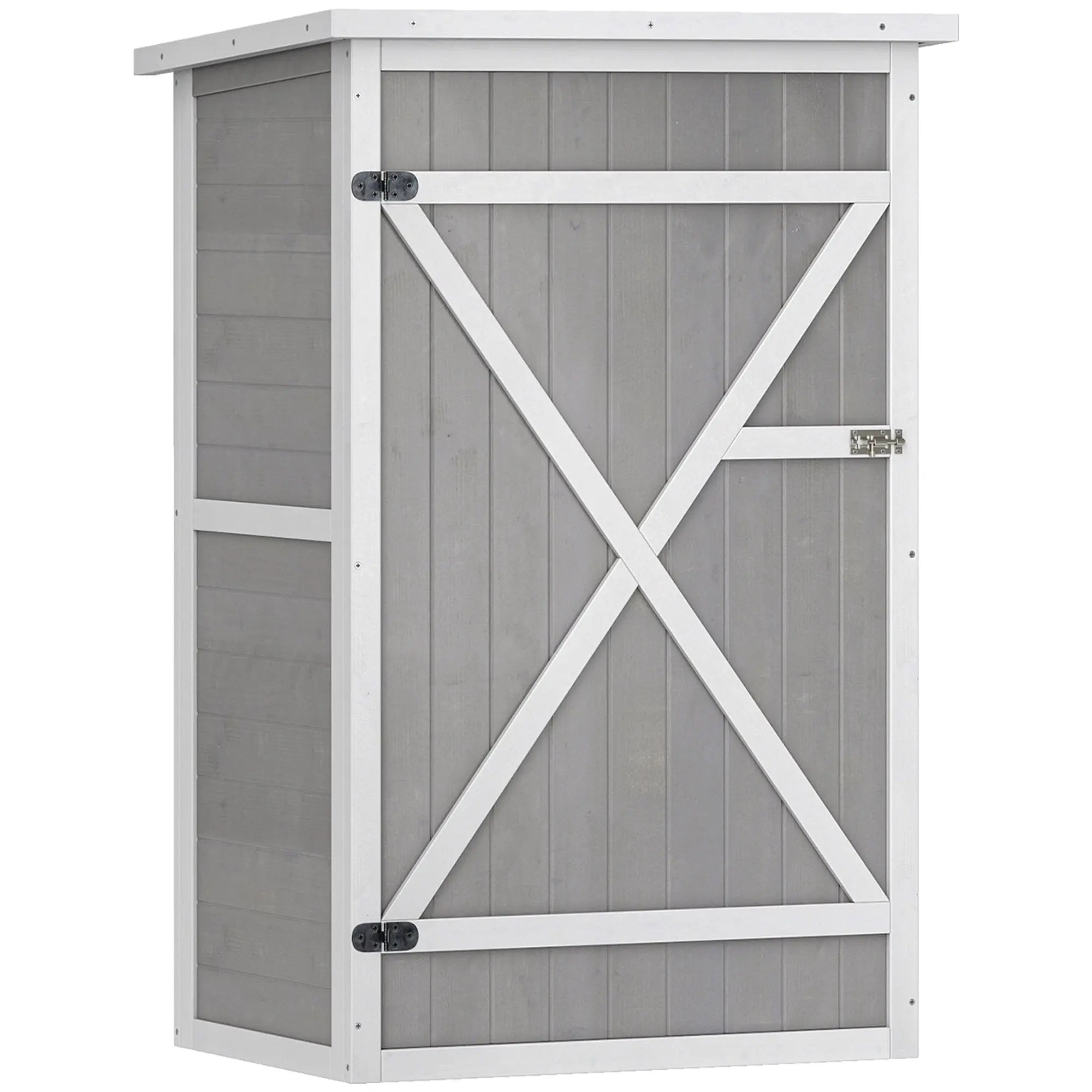 Wooden Small Shed, Garden Storage Shed with Shelves and Bolt Latch, 75L x 56W x115H cm Outsunny