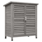 Garden Shed Wooden Garden Storage Shed 2 Door Unit Solid Fir Wood Garage Tool Organisation Cabinet, 87L x 46.5W x 96.5Hcm Outsunny