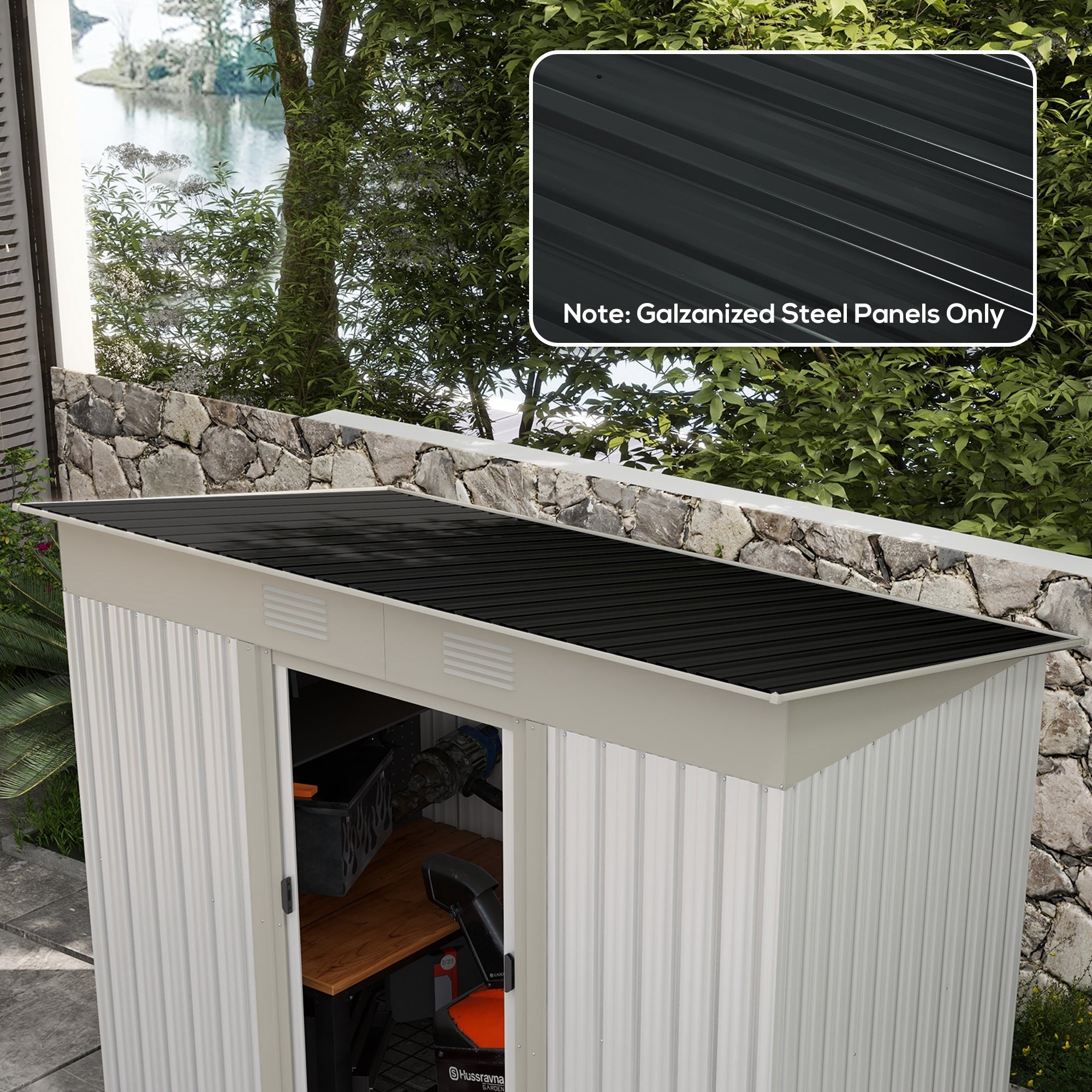 Set of 12 Corrugated Steel Roof Sheet Panels Outsunny